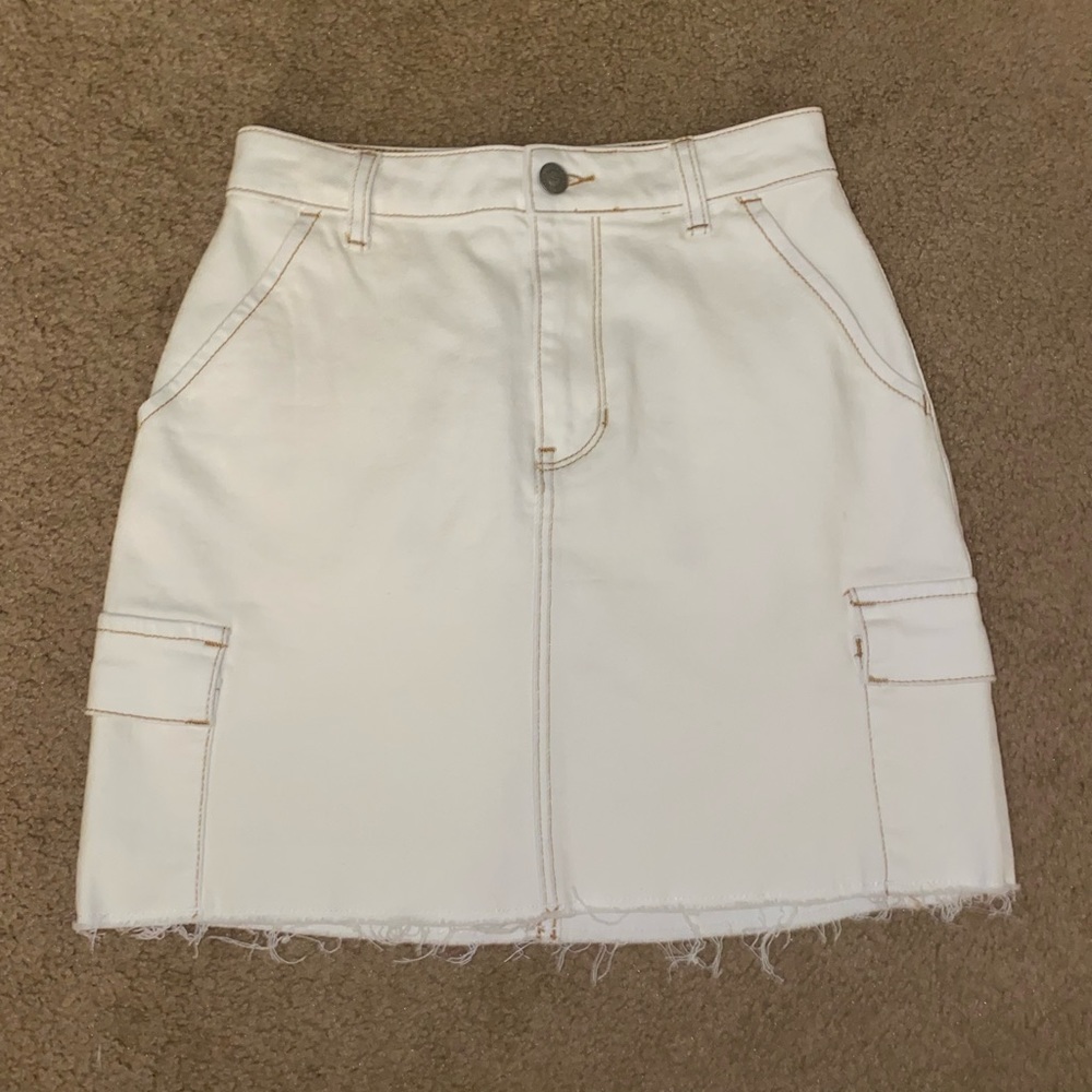 Hollister White Denim Skirt